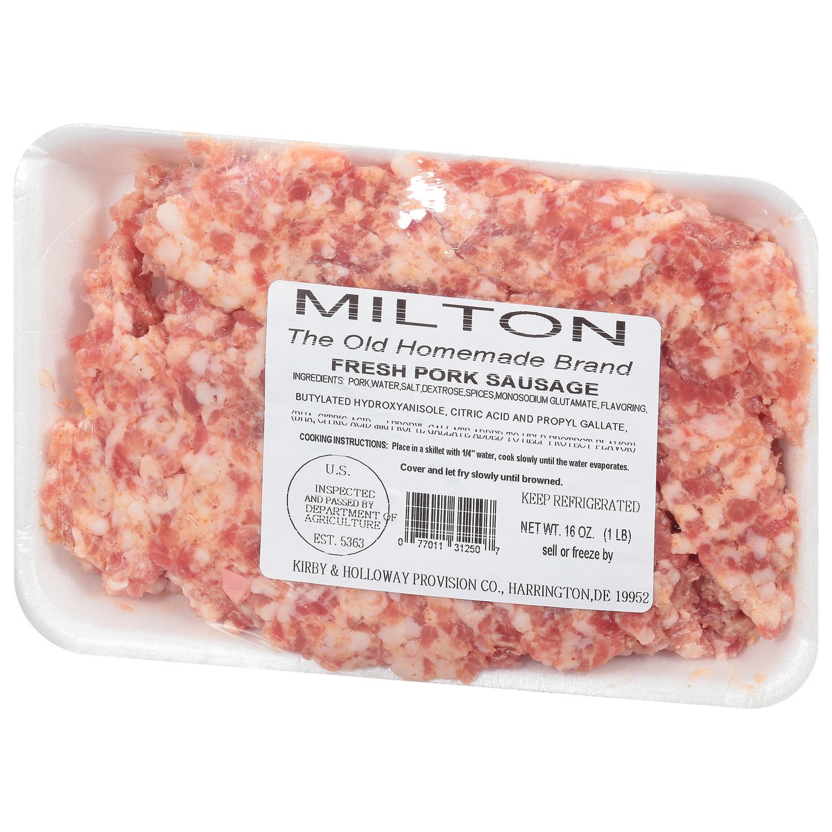 slide 4 of 9, Milton's Fresh Pork Sausage 16 oz, 16 oz