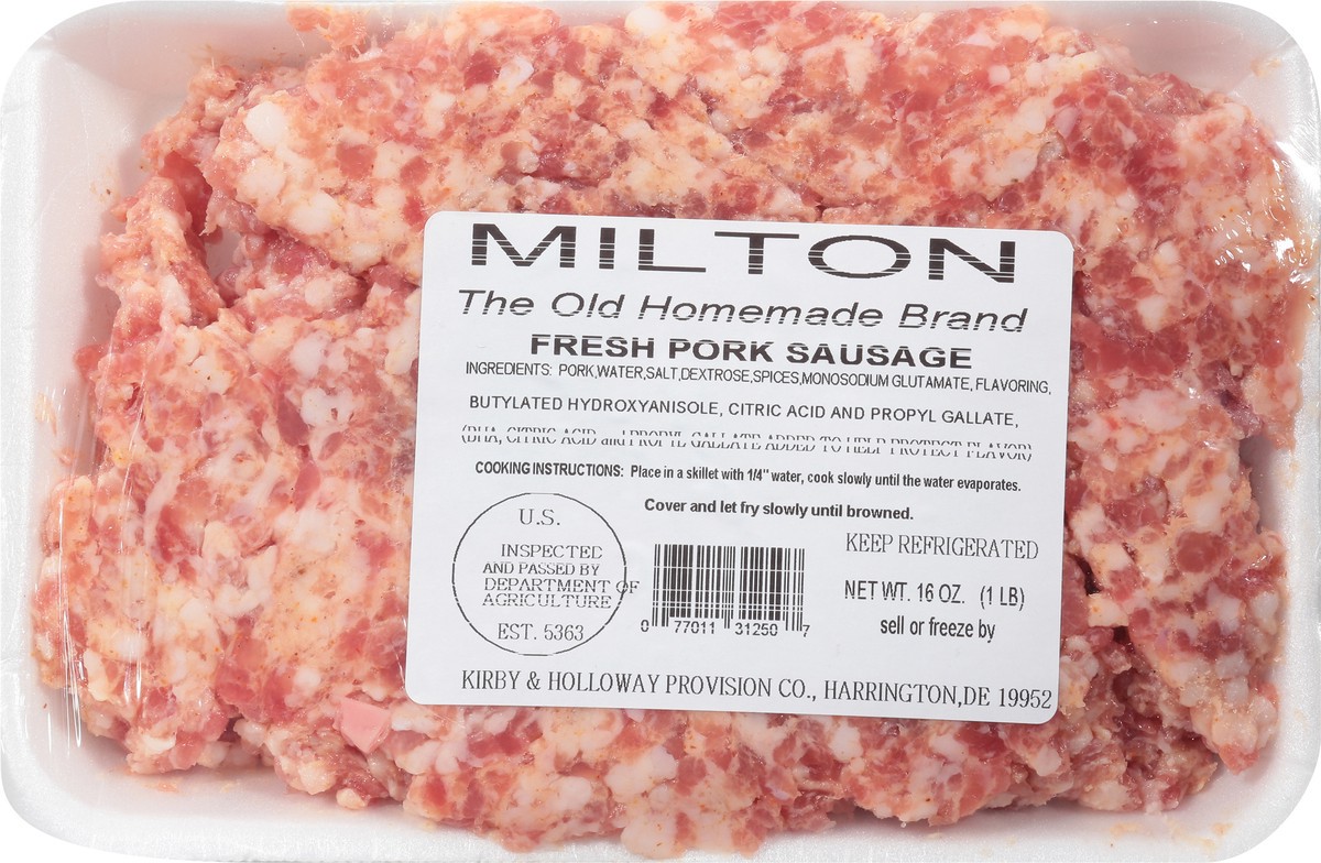 slide 9 of 9, Milton's Fresh Pork Sausage 16 oz, 16 oz