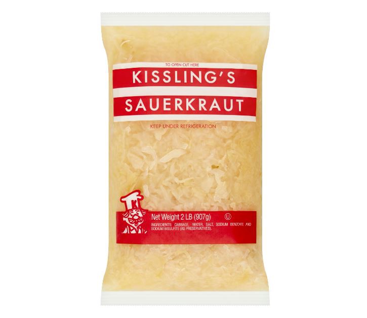 slide 1 of 9, Kissling Sauerkraut Shredded 32oz Poly, 32 oz