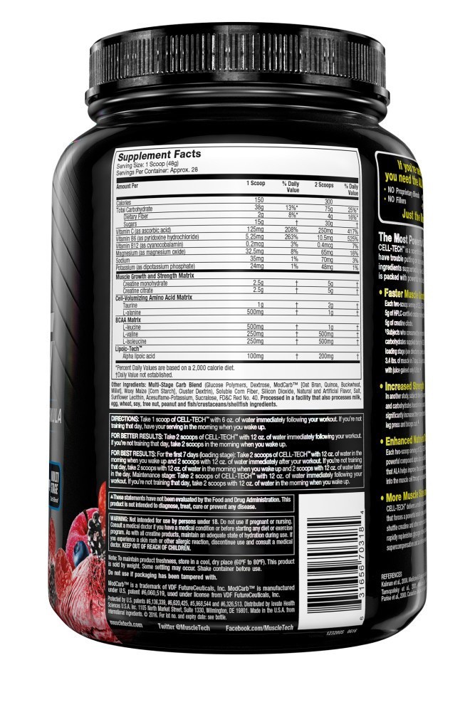 slide 2 of 3, MuscleTech Cell Tech Fruit Punch - 3 lb, 3 lb