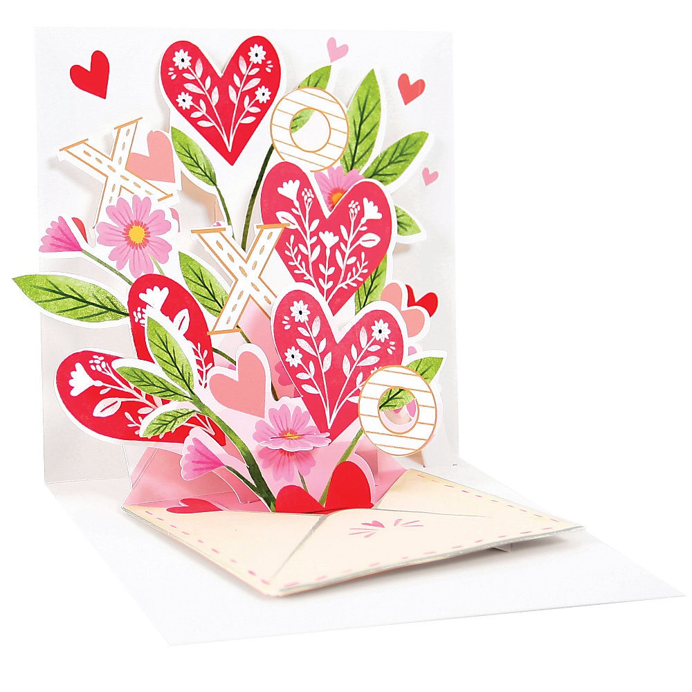 slide 1 of 1, Up With Paper Valentine's Day Pop-Up Greeting Card, Half Fold, 5-1/4'' X 5-1/4'', Heart, 1 ct