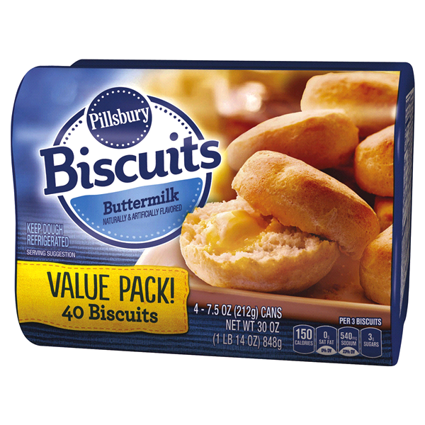 slide 1 of 1, Pillsbury Buttermilk Biscuits Value Pack, 4 ct; 7.5 oz