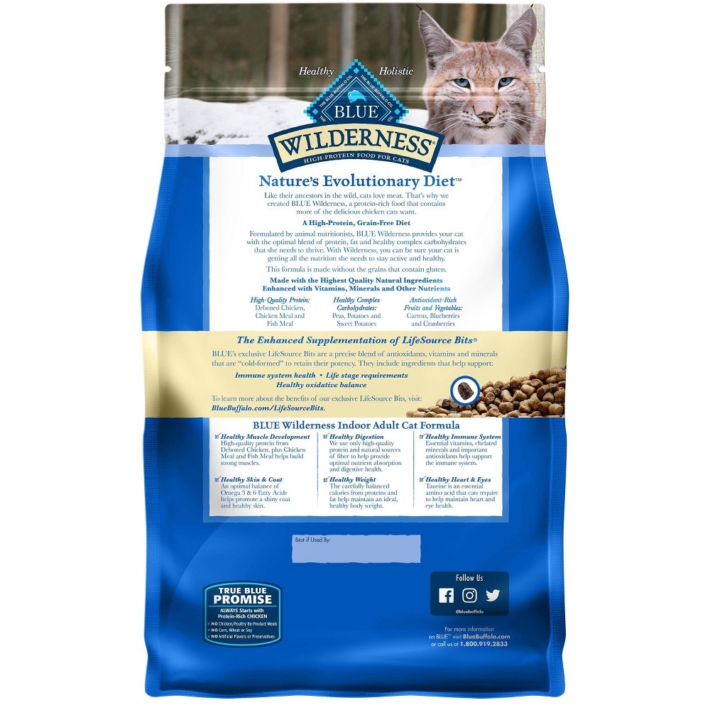 slide 2 of 2, Blue Buffalo Wilderness Chicken Indoor Adult Dry Cat Food, 2 lb