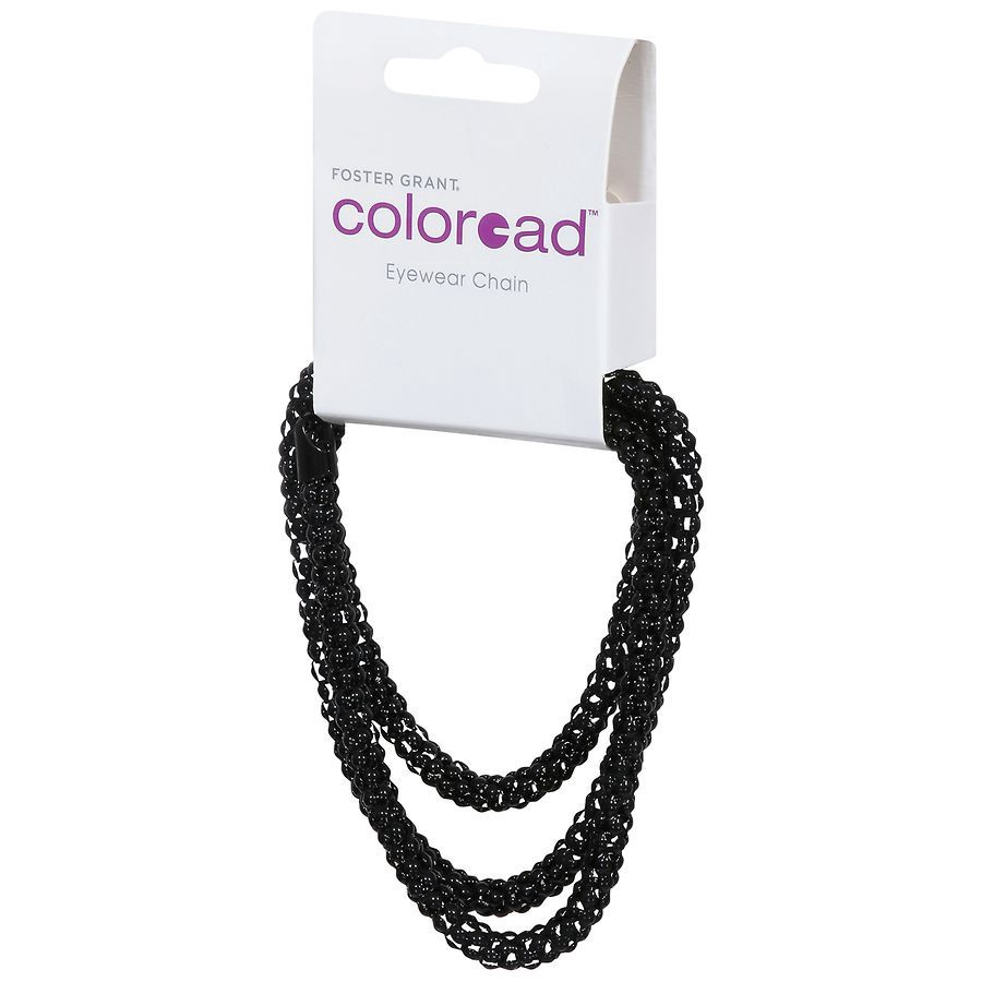 slide 5 of 5, Foster Grant Coloread Black Mesh Eyewear Chain 1 ea, 1 ct