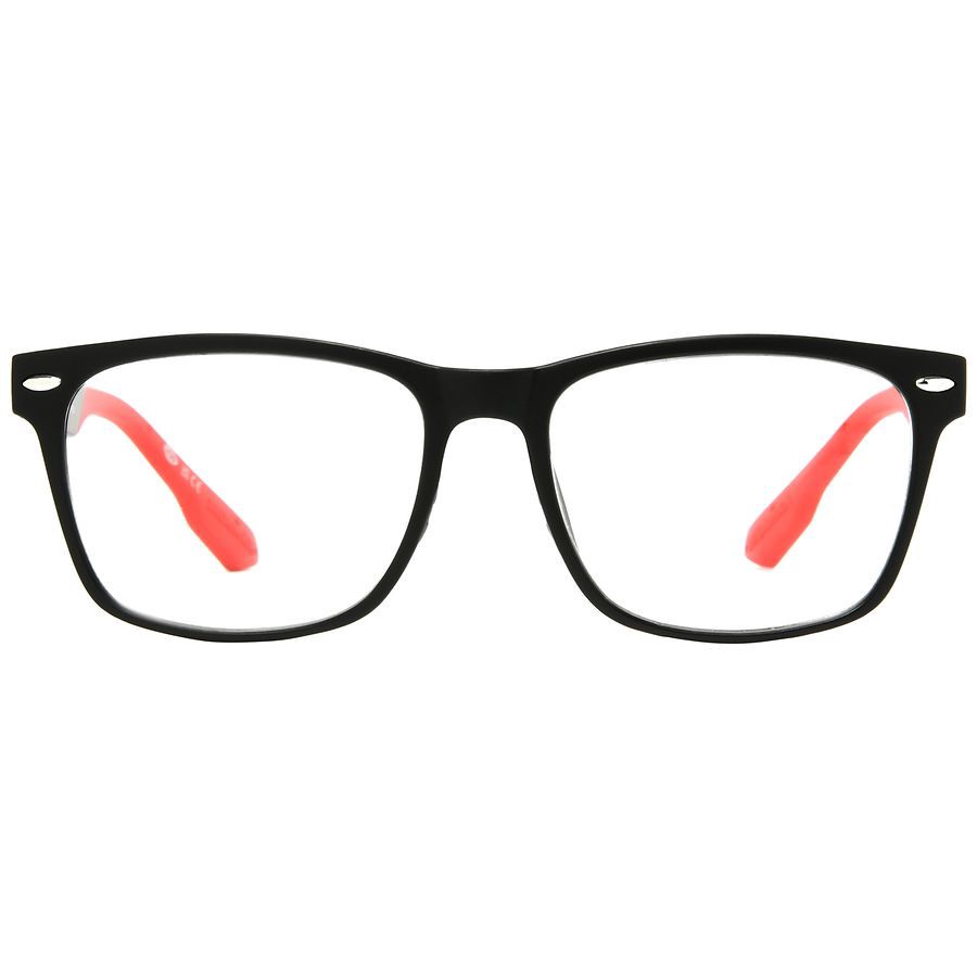 slide 2 of 5, Foster Grant Ironman IronFlex Reading Glasses Black/Red, +1.50 1pair