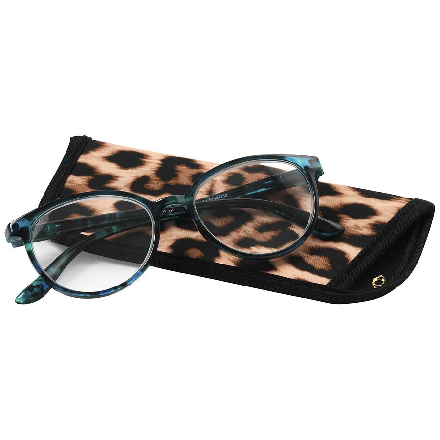 slide 2 of 4, Foster Grant Sofia Vergara Reading Glasses Teal, +3.25 1pair