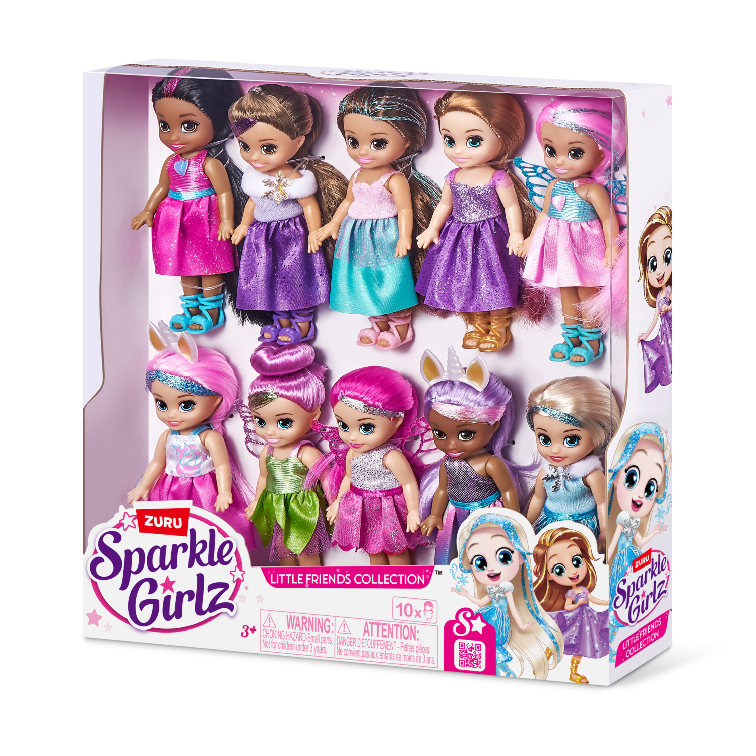 slide 2 of 8, ZURU Sparkle Girlz Little Friends Set of 10 Dolls (syles may vary), 1 ct