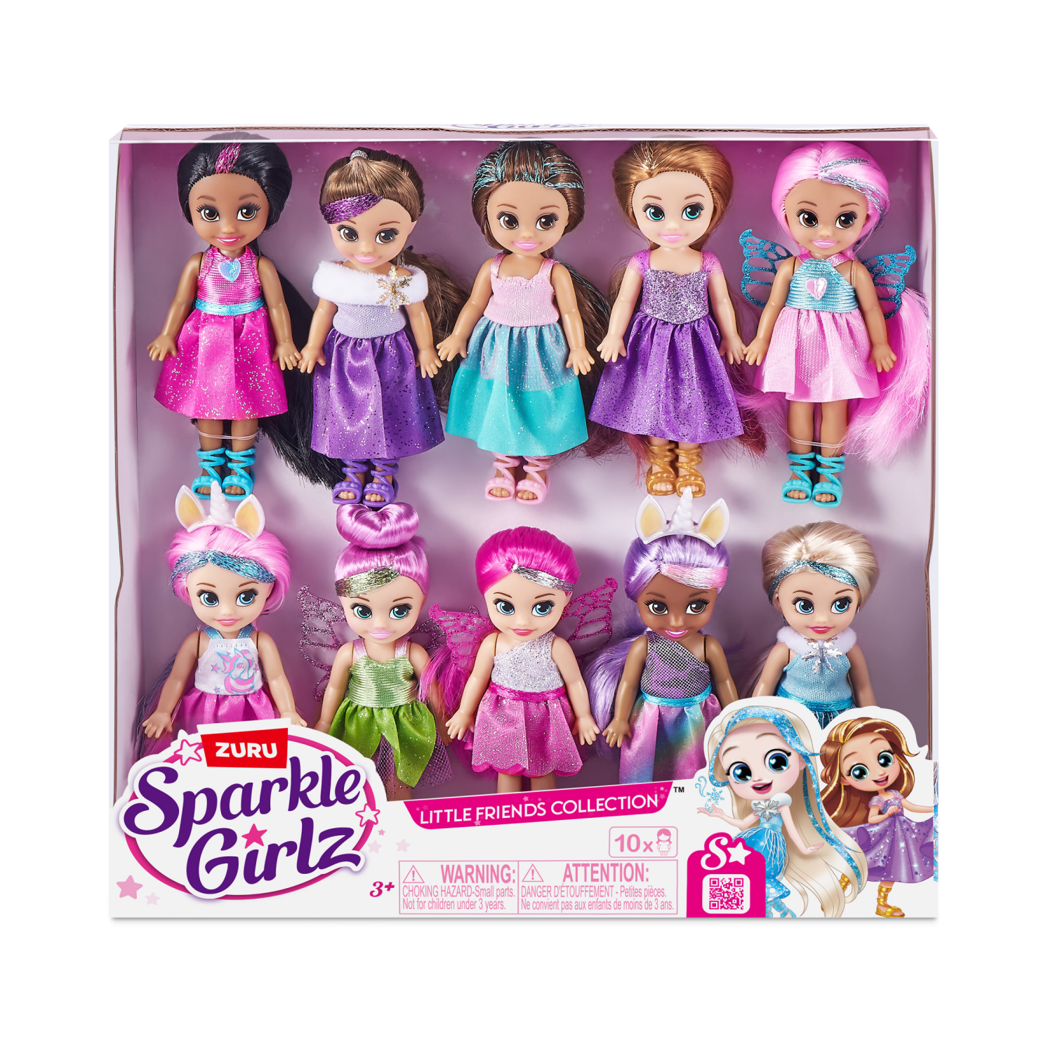 slide 8 of 8, ZURU Sparkle Girlz Little Friends Set of 10 Dolls (syles may vary), 1 ct
