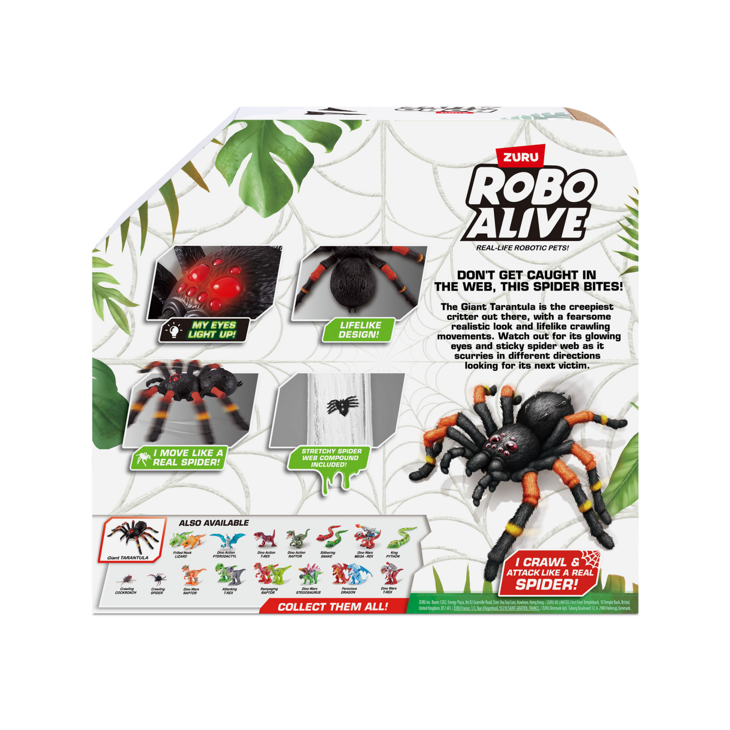 slide 4 of 8, Robo Alive 15" Giant Tarantula Spider Robotic Toy by ZURU, 15 in