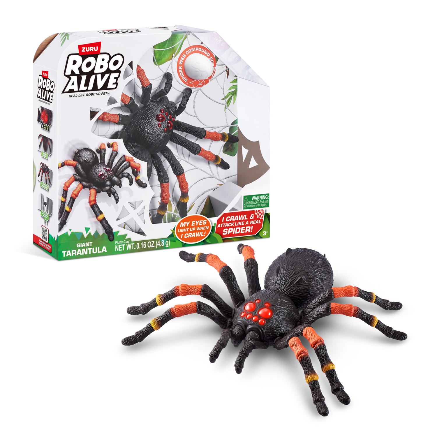 slide 1 of 8, Robo Alive 15" Giant Tarantula Spider Robotic Toy by ZURU, 15 in