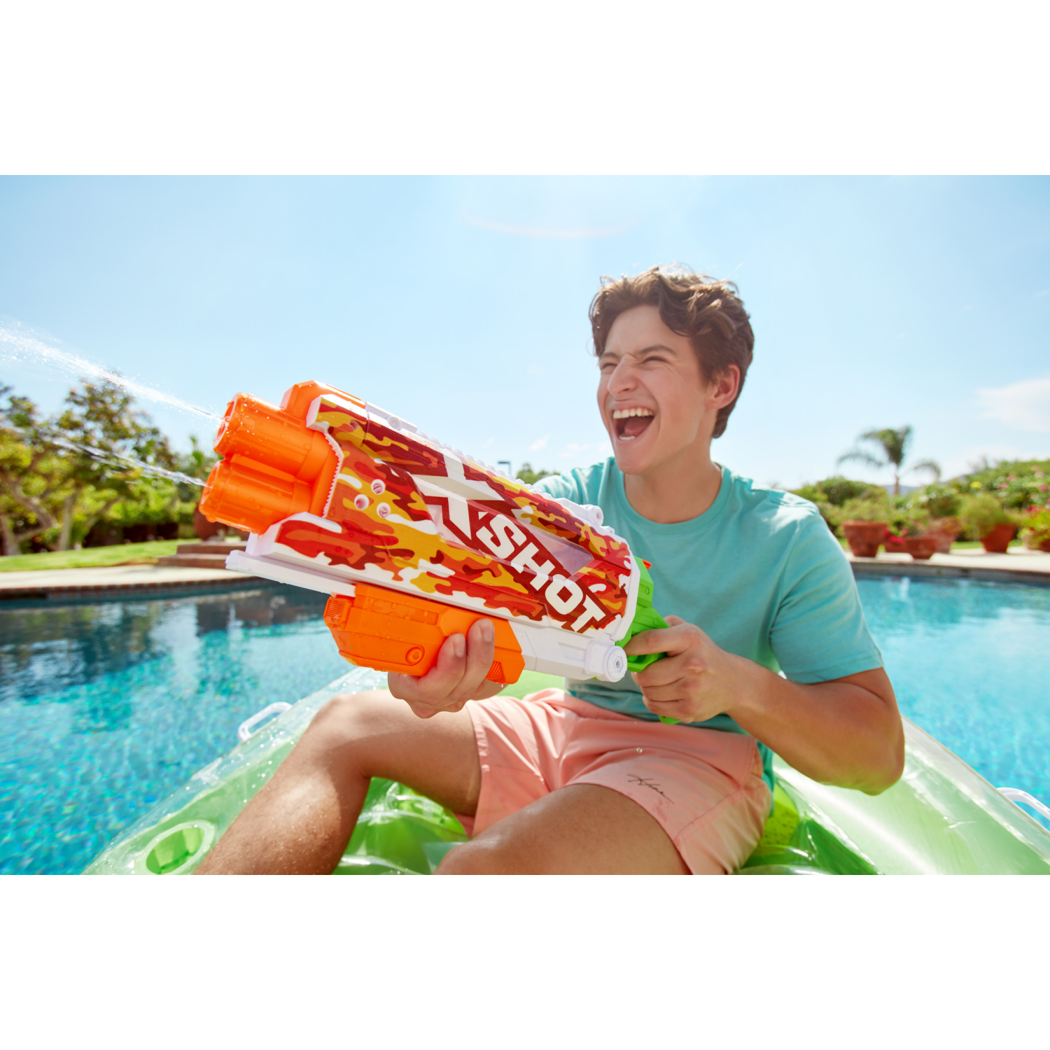 slide 8 of 8, X-Shot Water Fast-Fill SKINS-Pump Action Water Blaster Double Pack by ZURU, 1 ct