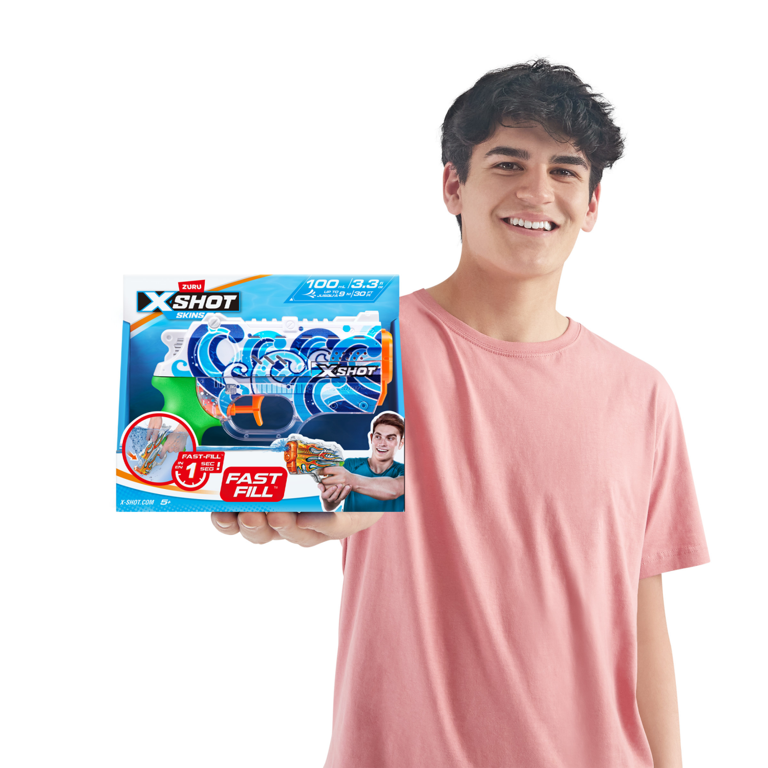 slide 7 of 8, ZURU X-Shot Water Fast-Fill SKINS-NANO Water Blaster Double Pack by ZURU, 1 ct