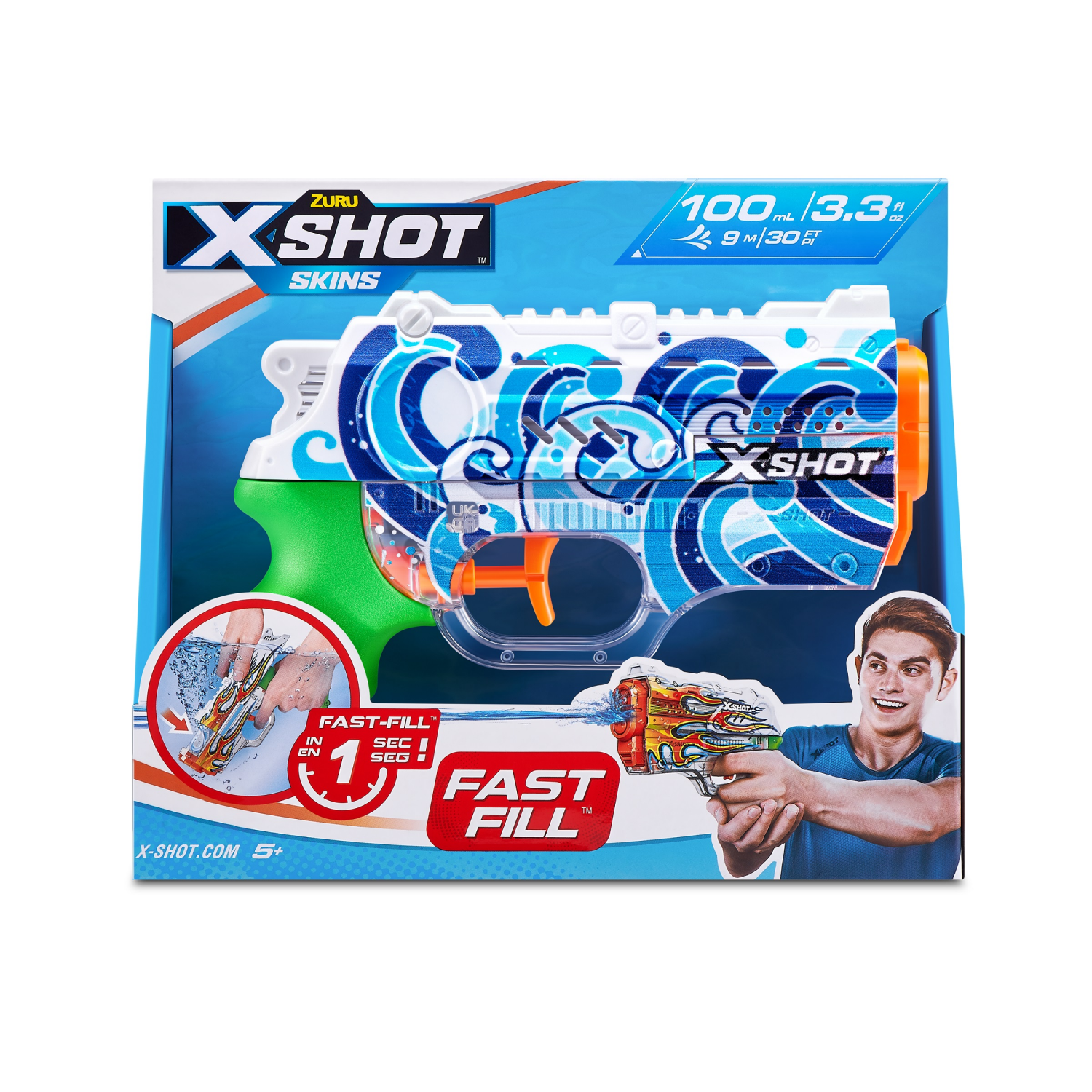 slide 1 of 8, ZURU X-Shot Water Fast-Fill SKINS-NANO Water Blaster Double Pack by ZURU, 1 ct