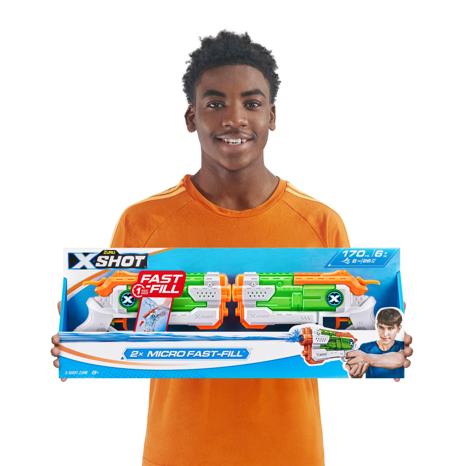 slide 2 of 8, X-Shot Water Fast-Fill Micro Water Blaster Toy 2pk by ZURU - S, 2 ct