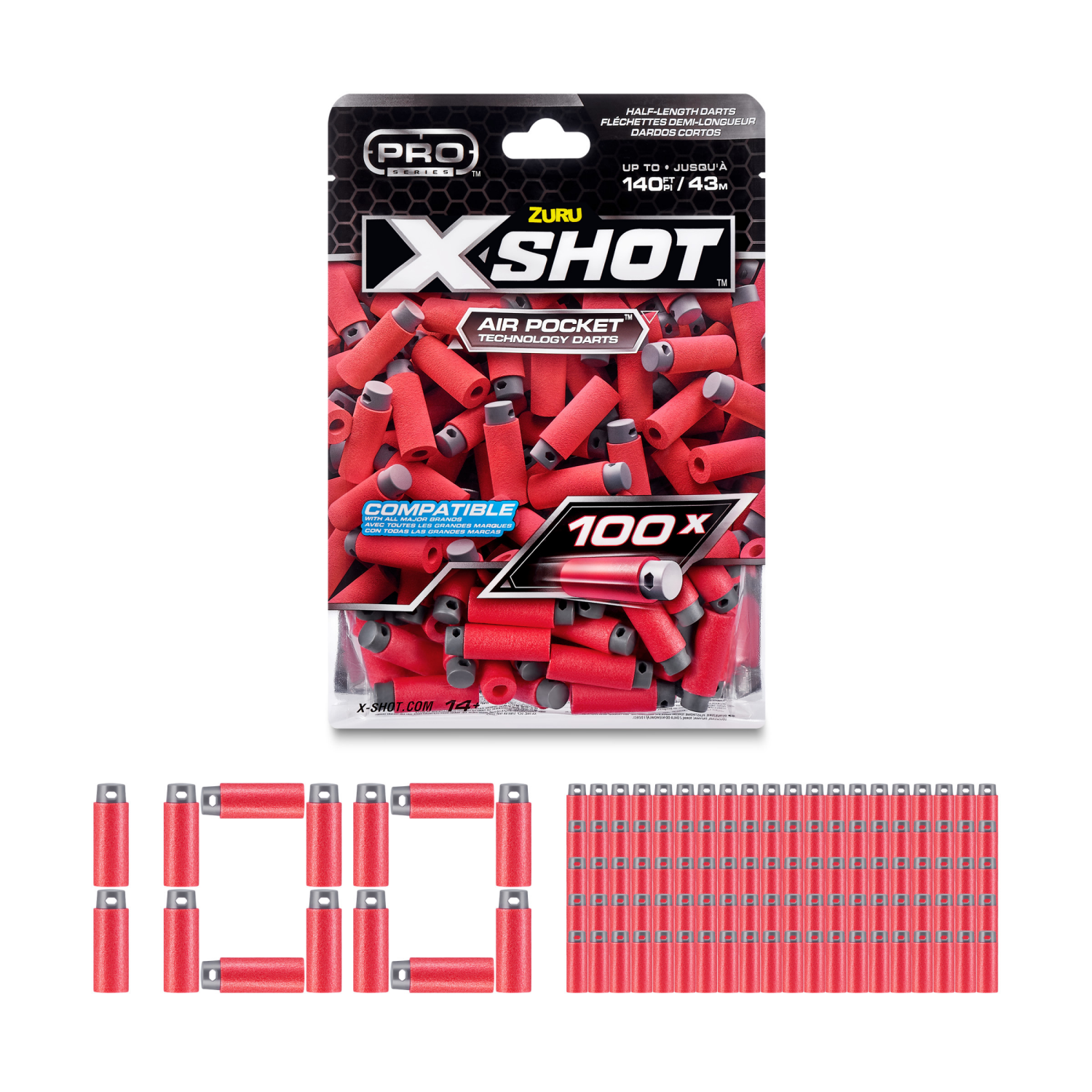 slide 1 of 8, Zuru XSHOT Pro Series Dart Refills, 100 ct