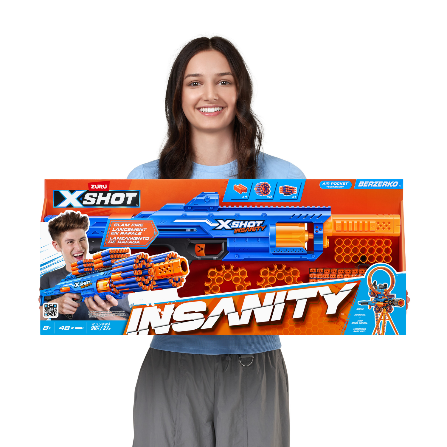 slide 2 of 8, X-Shot Zuru X-Shot Insanity Berzerko Foam Blaster with 48 Darts, 1 ct