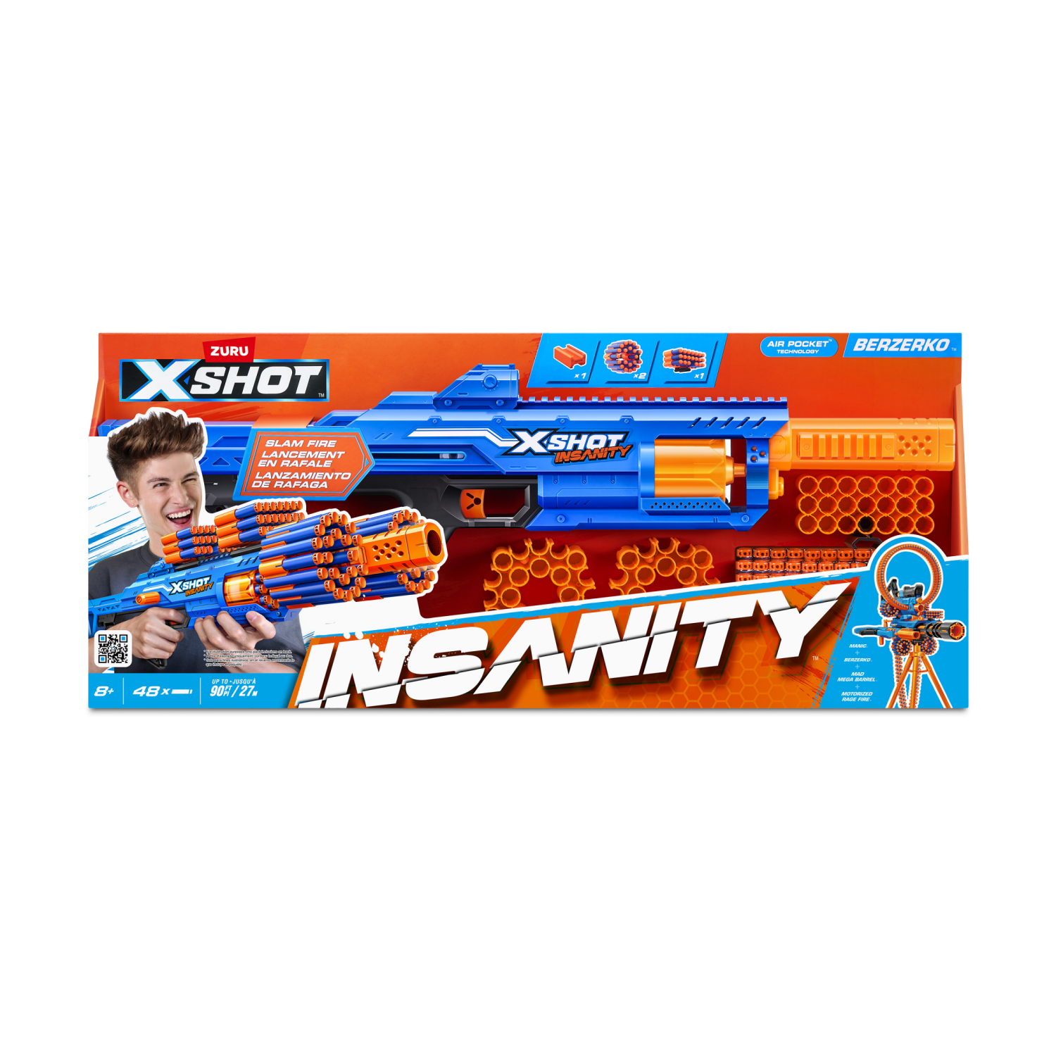 slide 4 of 8, X-Shot Zuru X-Shot Insanity Berzerko Foam Blaster with 48 Darts, 1 ct