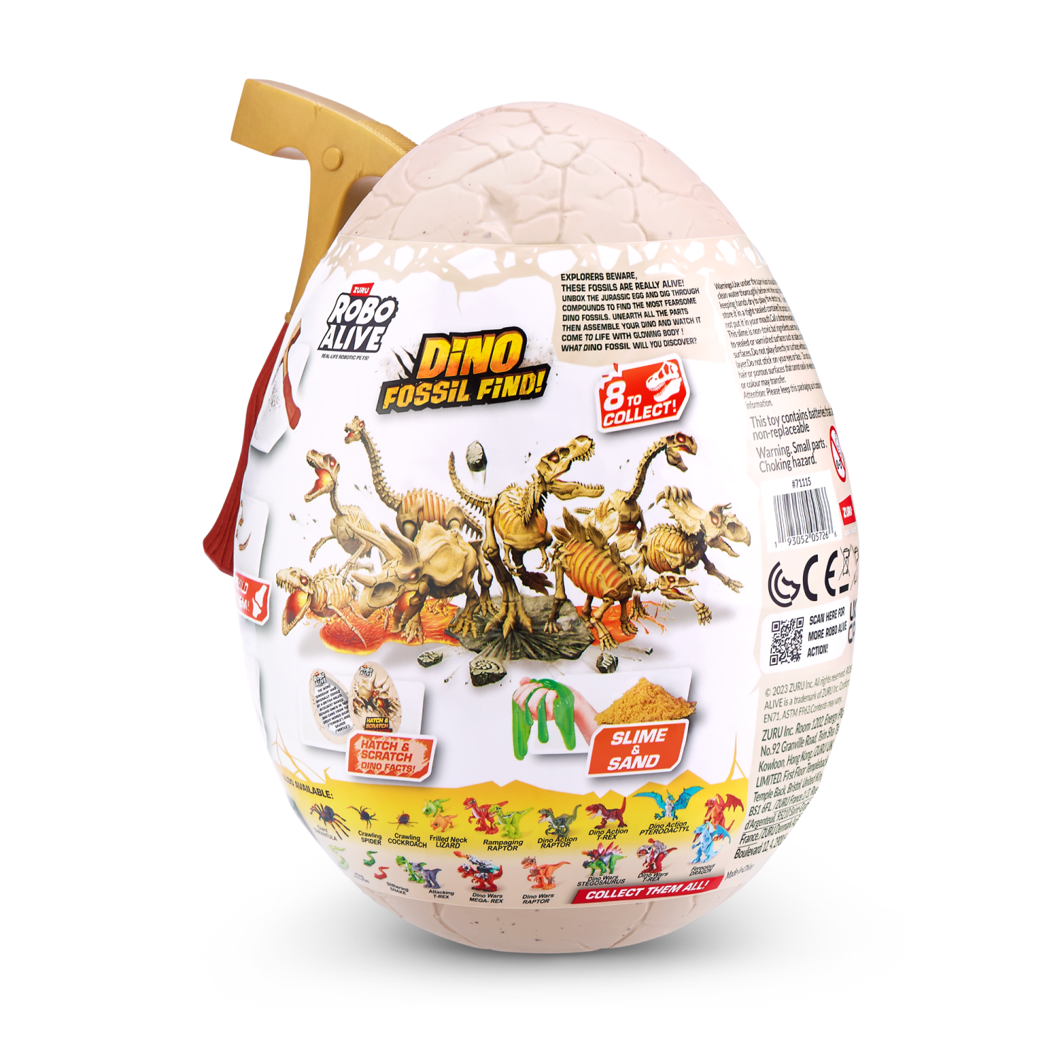 slide 2 of 8, Zuru Robo Alive Dino Fossil Find Mini Surprise Egg, 1 ct