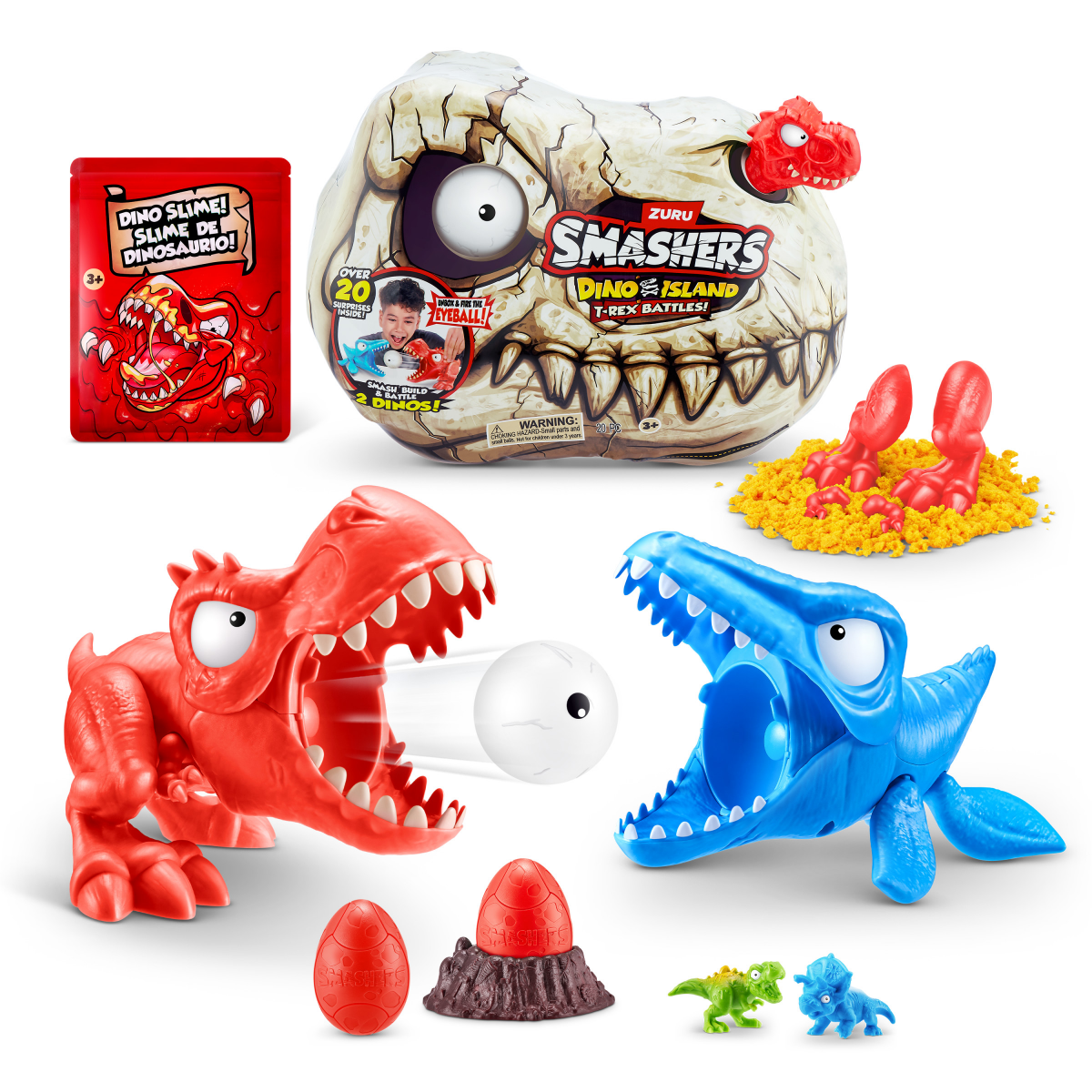 slide 1 of 8, ZURU Smashers Dino Island T-Rex Battles Figure Set, 1 ct