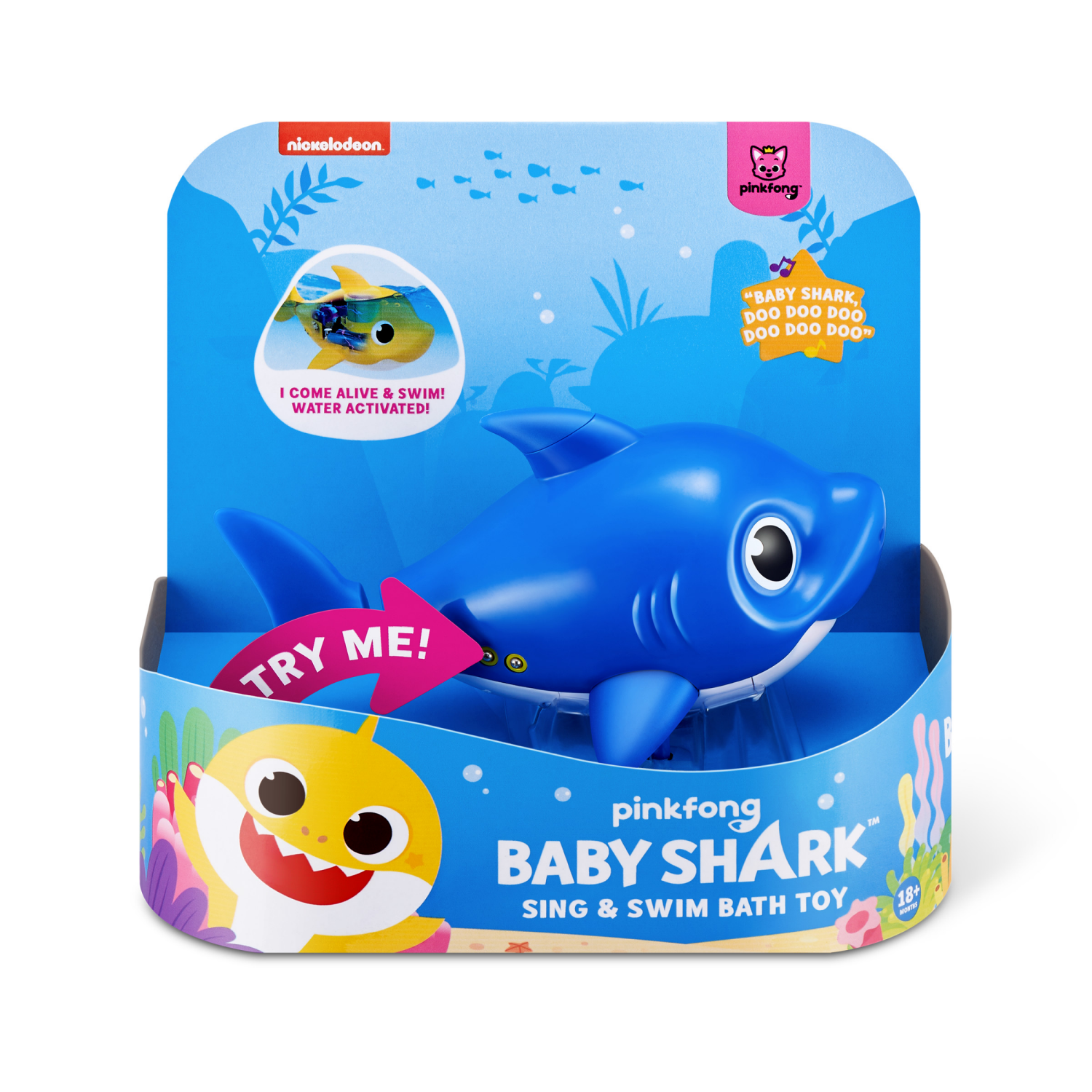slide 5 of 5, ZURU Robo Alive Junior Baby Shark Battery-Powered Sing and Swim Bath Toy by ZURU, 1 ct