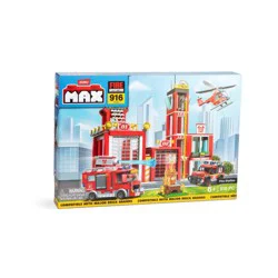 Zuru Max City Fire Station Brick Box Playset, 916 Pc, 6+