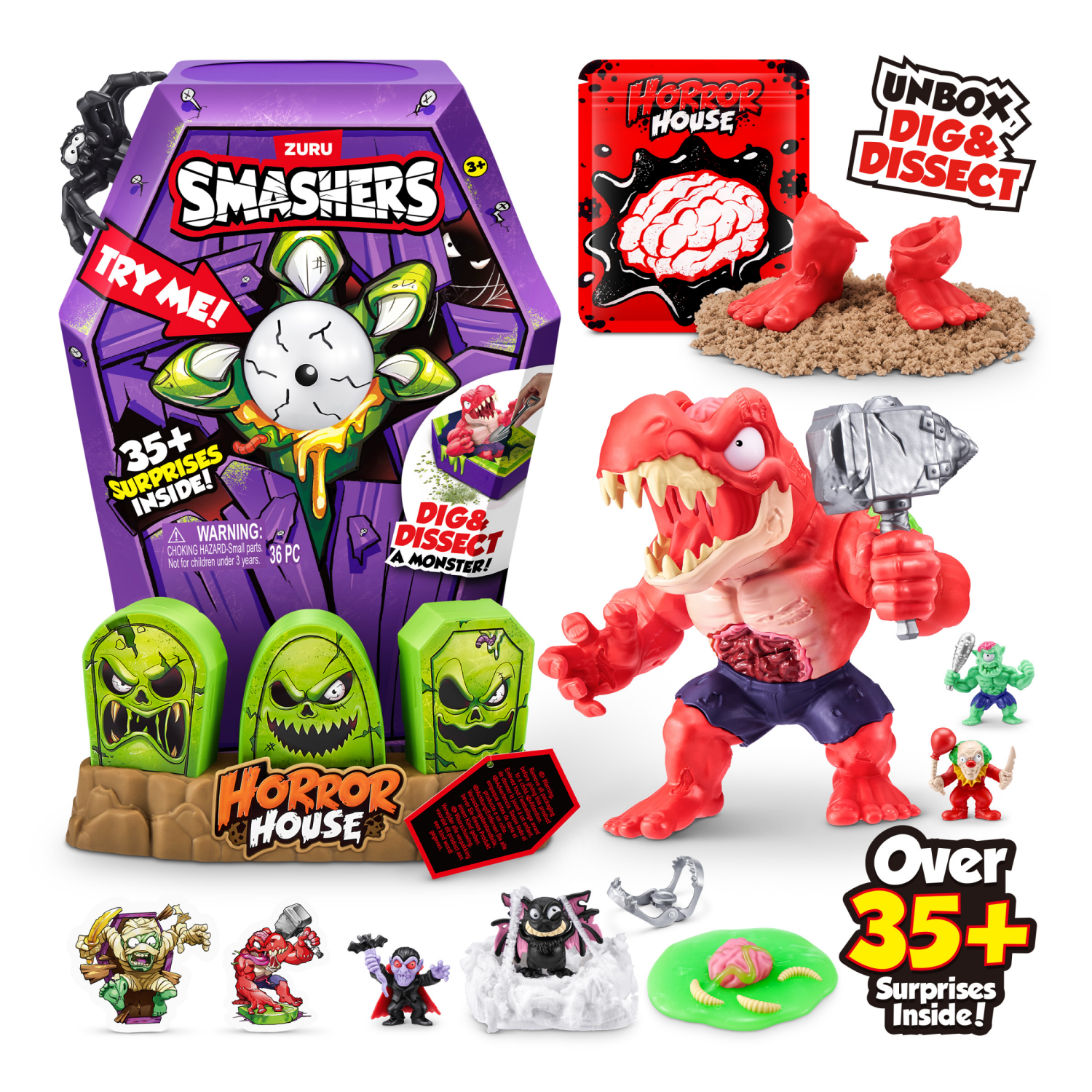 slide 3 of 8, Smashers Mega Horror House Mini Figure Set, 1 ct