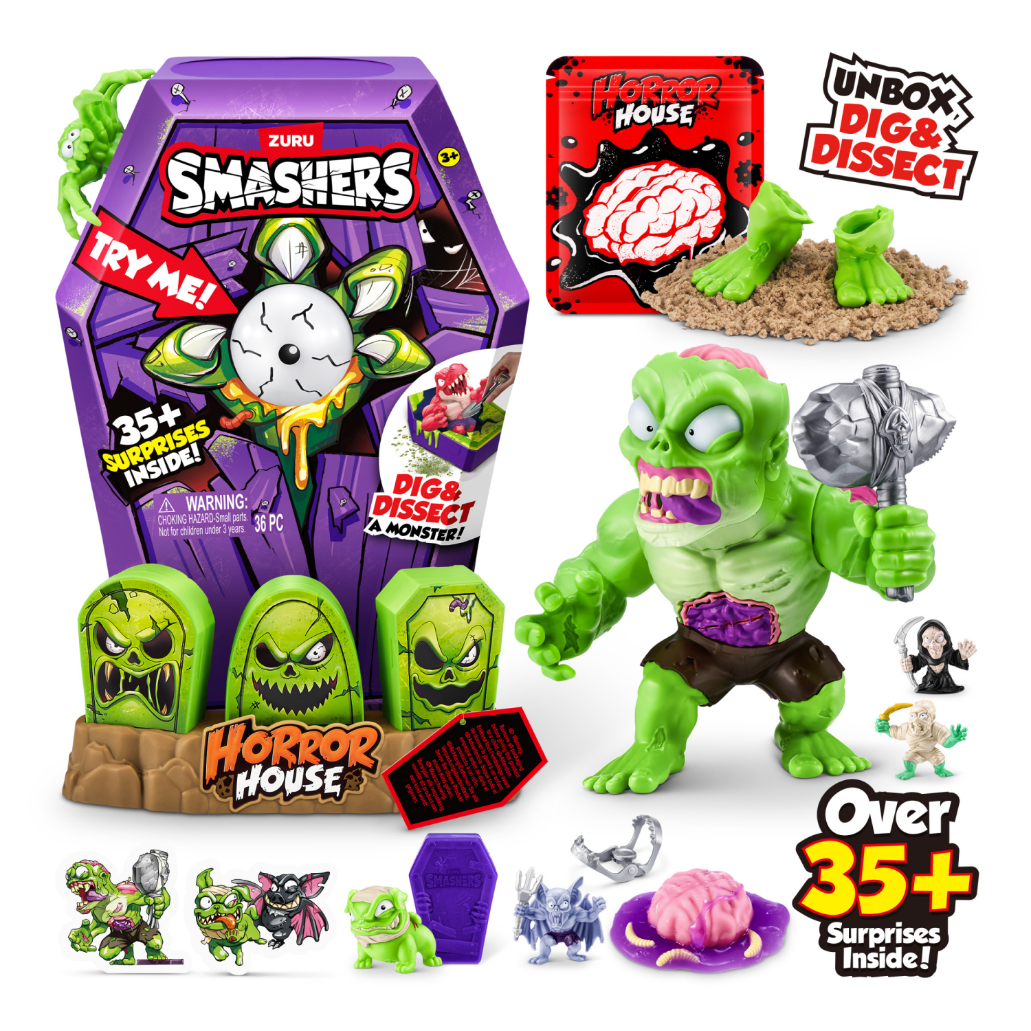 slide 6 of 8, Smashers Mega Horror House Mini Figure Set, 1 ct