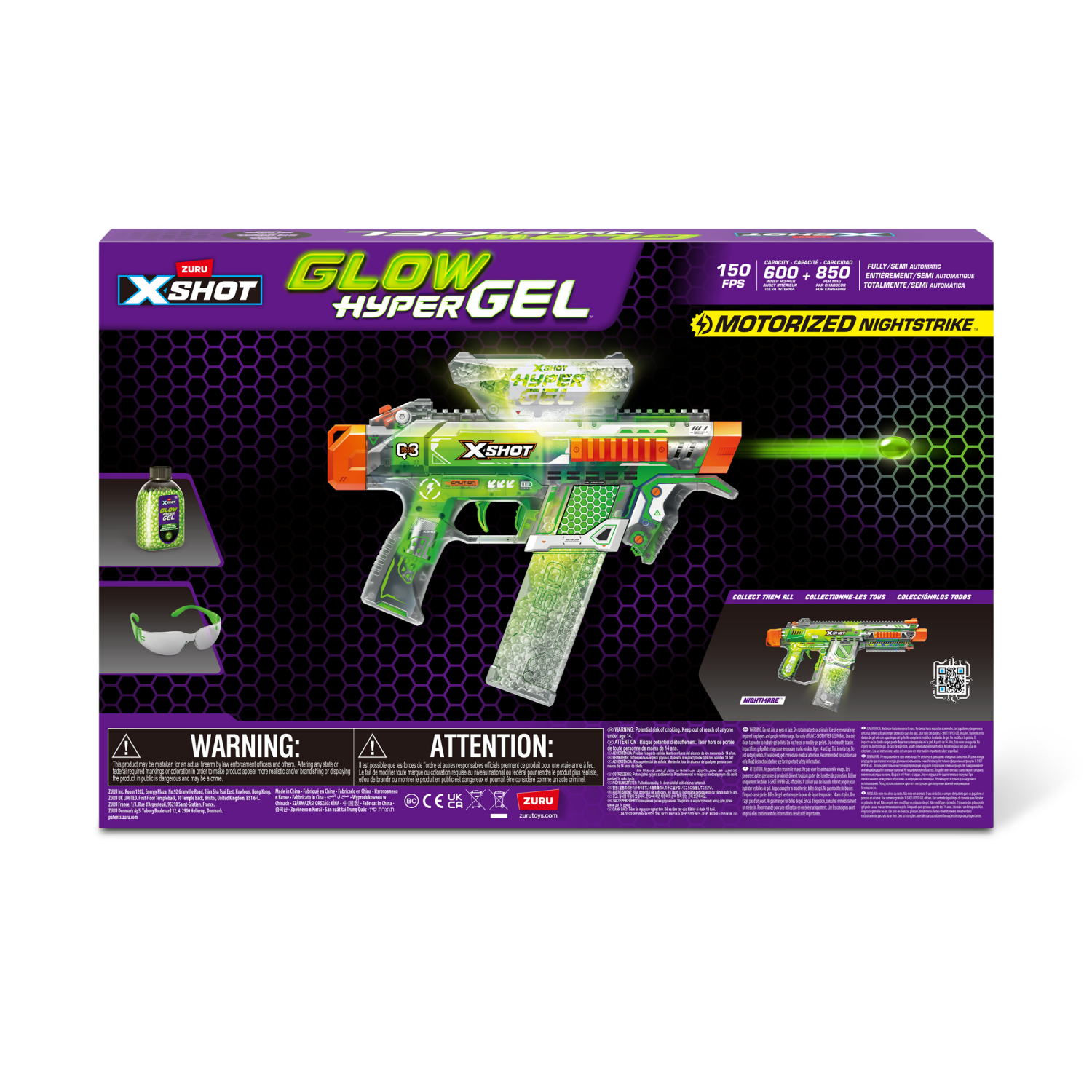 slide 4 of 8, X-Shot Hyper Gel Glow in the Dark Trace Fire Blaster, 1 ct
