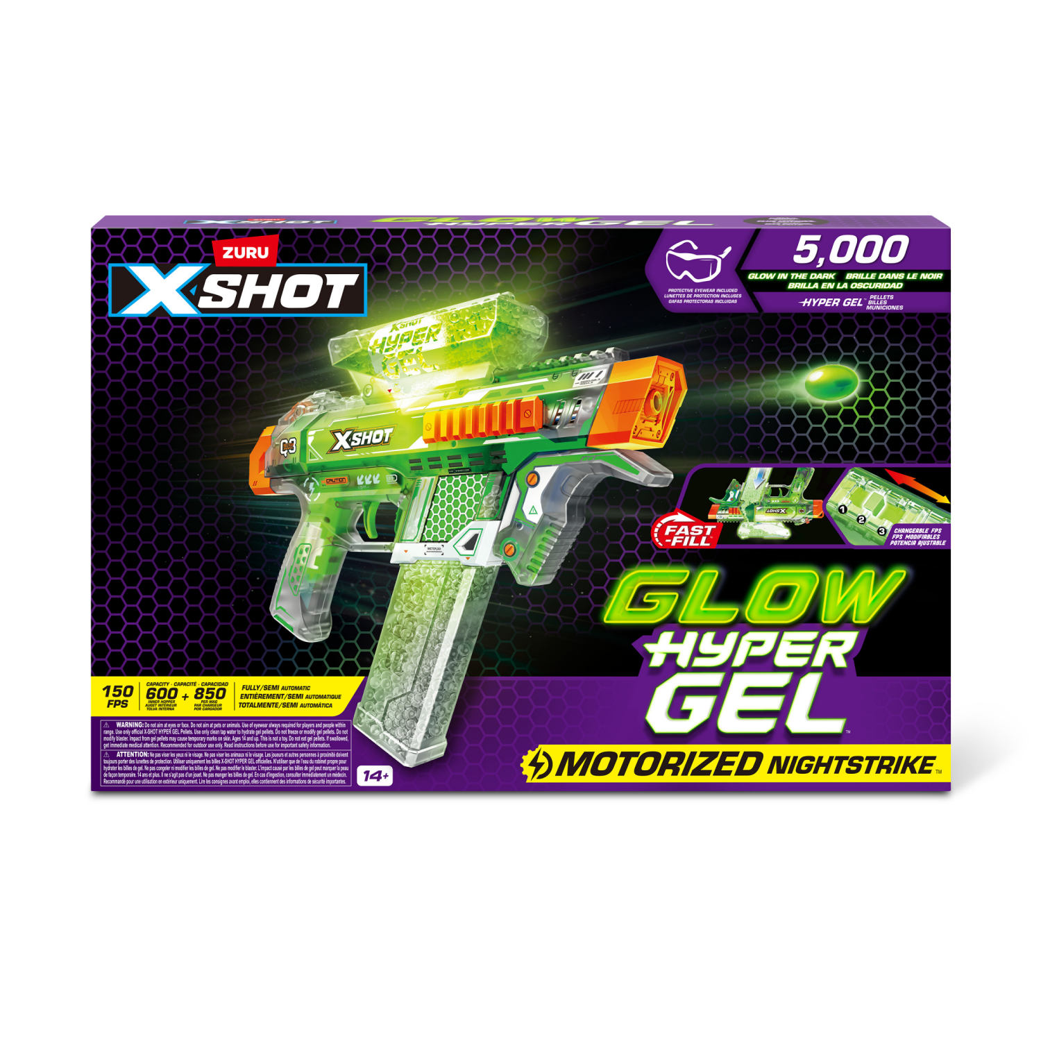 slide 8 of 8, X-Shot Hyper Gel Glow in the Dark Trace Fire Blaster, 1 ct
