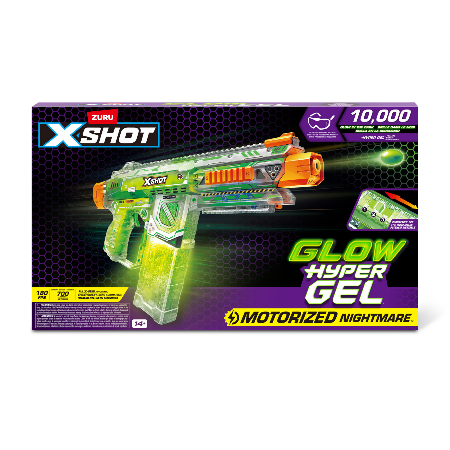 slide 8 of 8, X-Shot Hyper Gel Glow in the Dark HPG-700 Blaster, 1 ct
