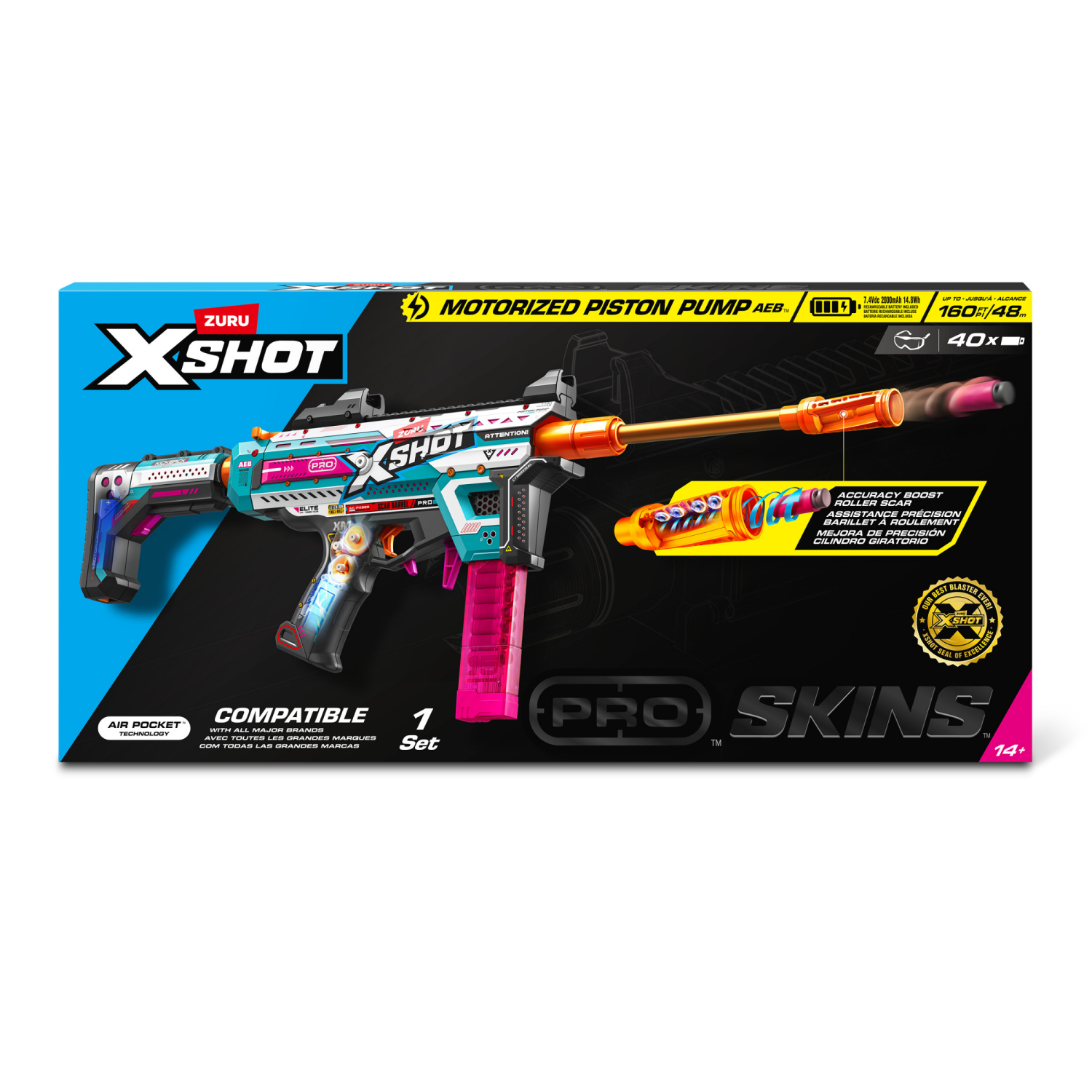 slide 5 of 8, XSHOT Pro Motorized Piston Pump Toy Dart Blaster by ZURU, 1 ct
