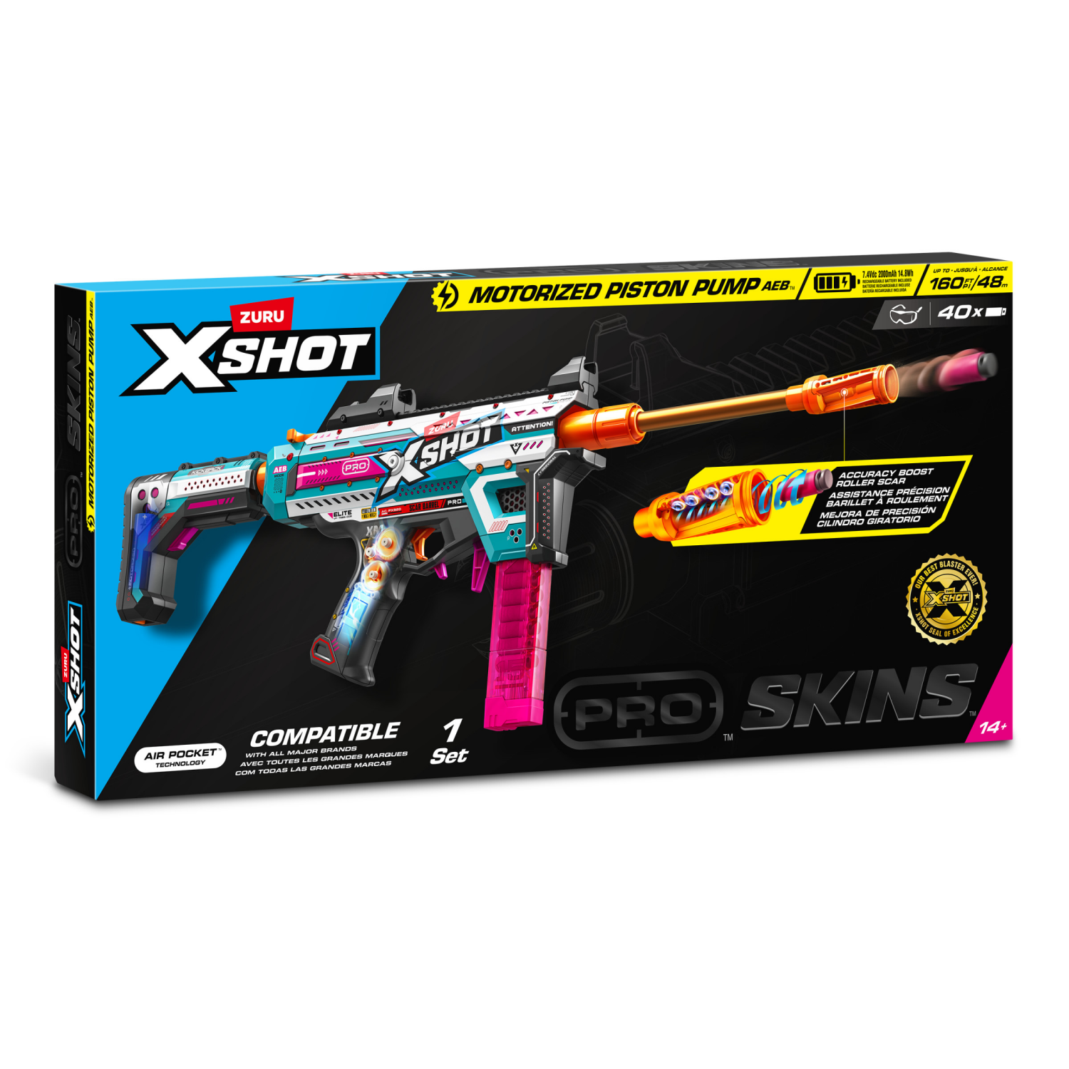 slide 7 of 8, XSHOT Pro Motorized Piston Pump Toy Dart Blaster by ZURU, 1 ct