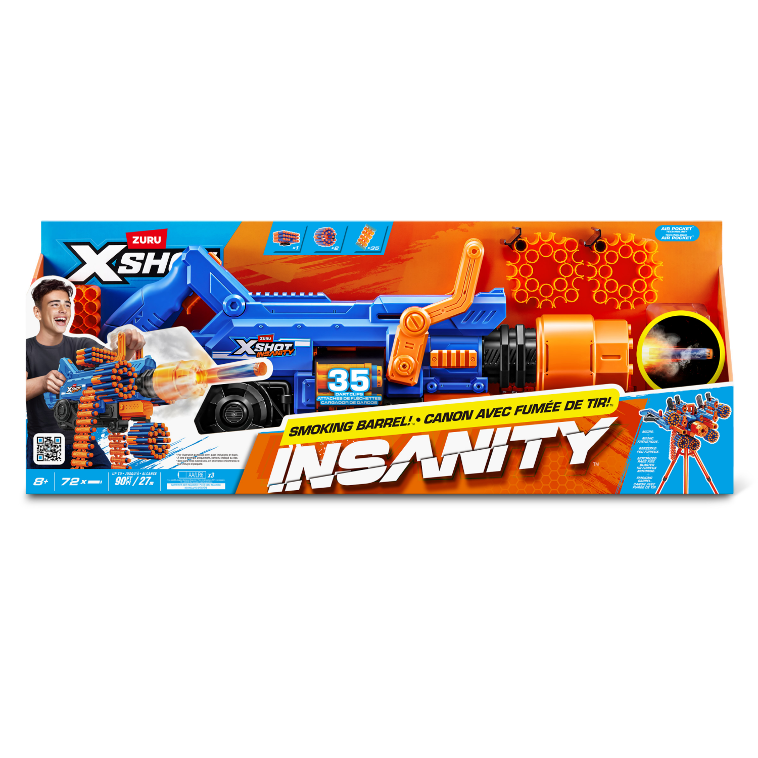 slide 4 of 6, XSHOT Insanity Smoking Barrel Toy Dart Blaster by ZURU, 1 ct