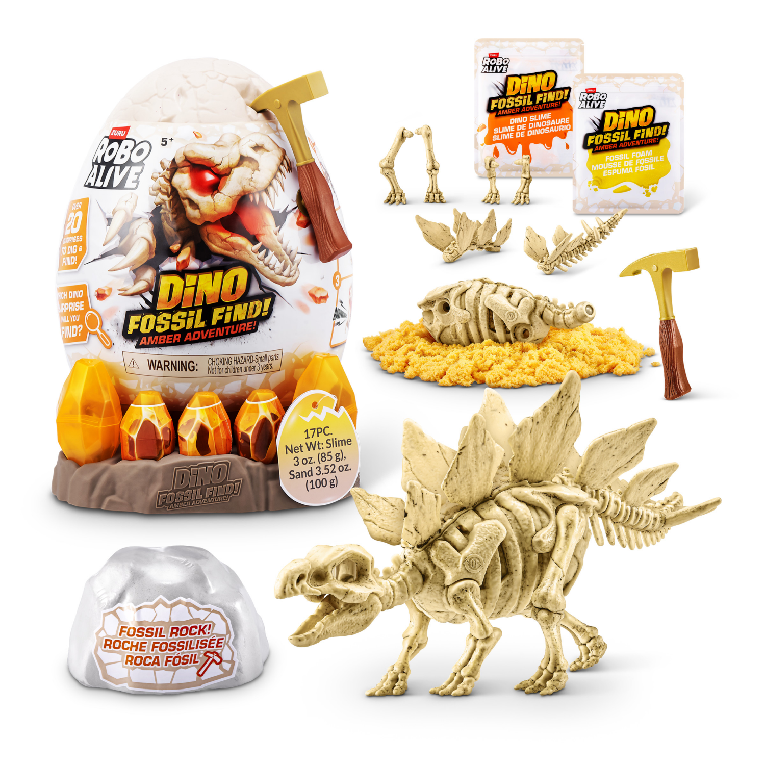 slide 2 of 7, Robo Alive Fossil Find Amber Adventure by ZURU, 1 ct