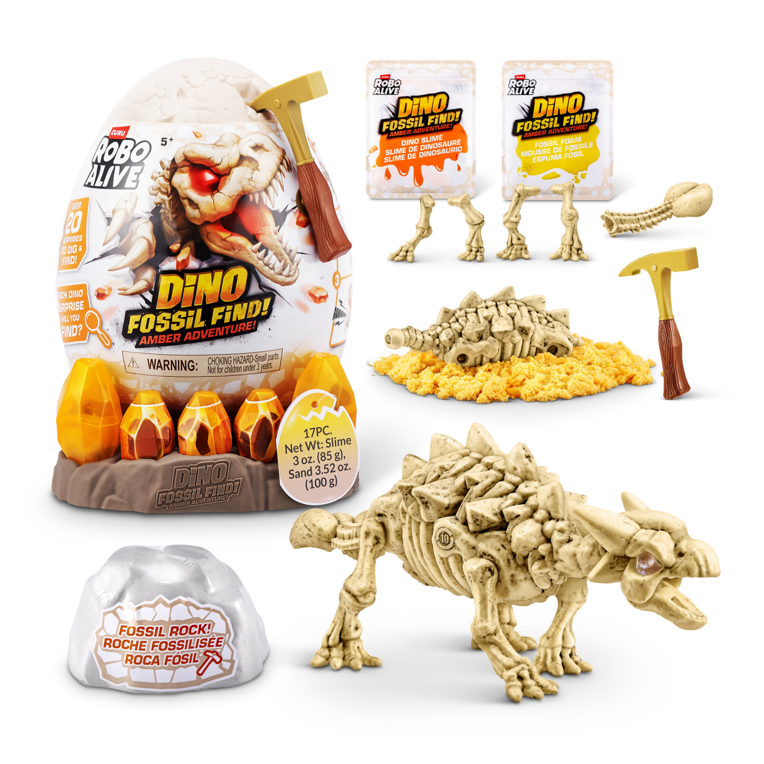 slide 5 of 7, Robo Alive Fossil Find Amber Adventure by ZURU, 1 ct