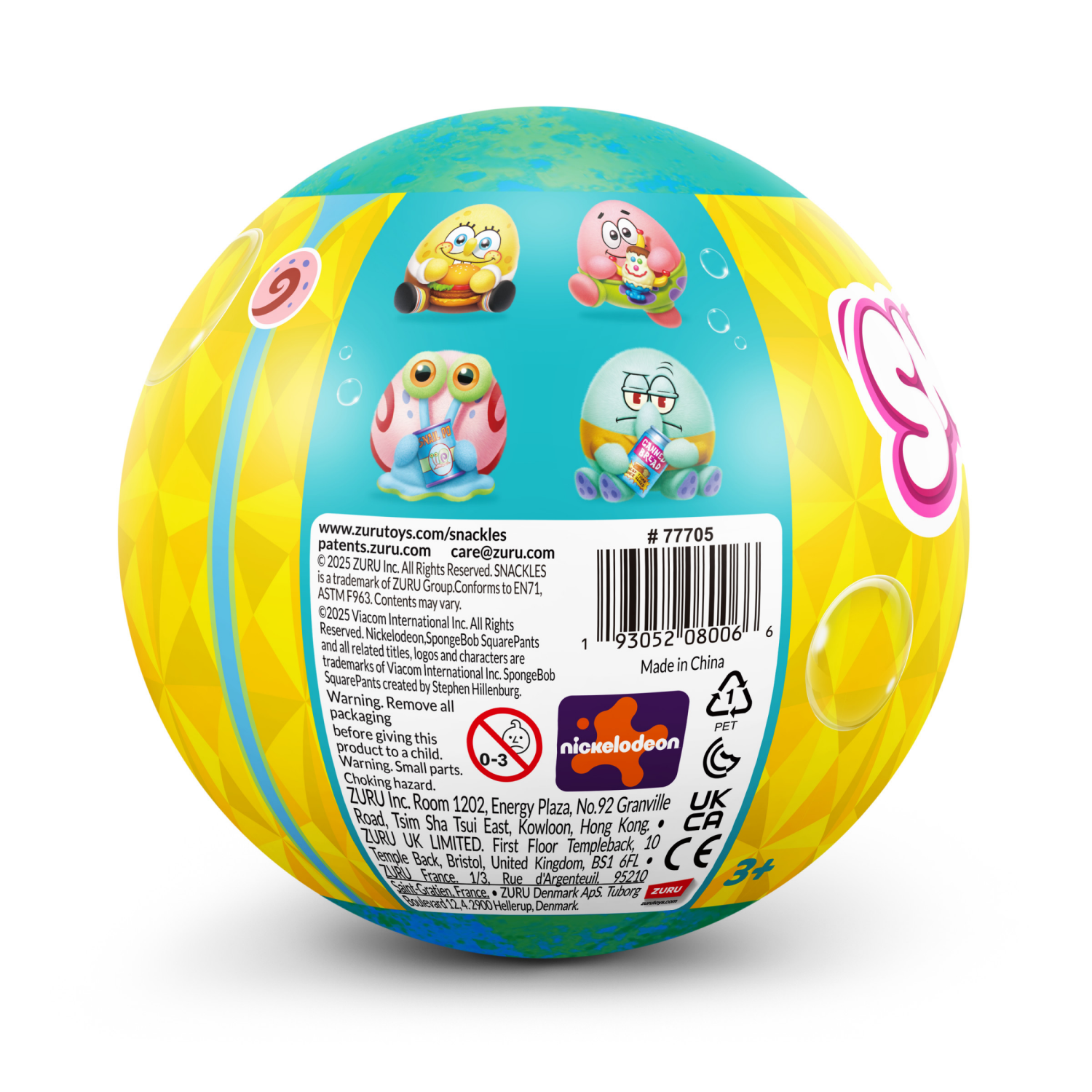 slide 2 of 8, ZURU Snackles Licensed Character SpongeBob Squarepants 5-inch Plush by ZURU, 1 ct