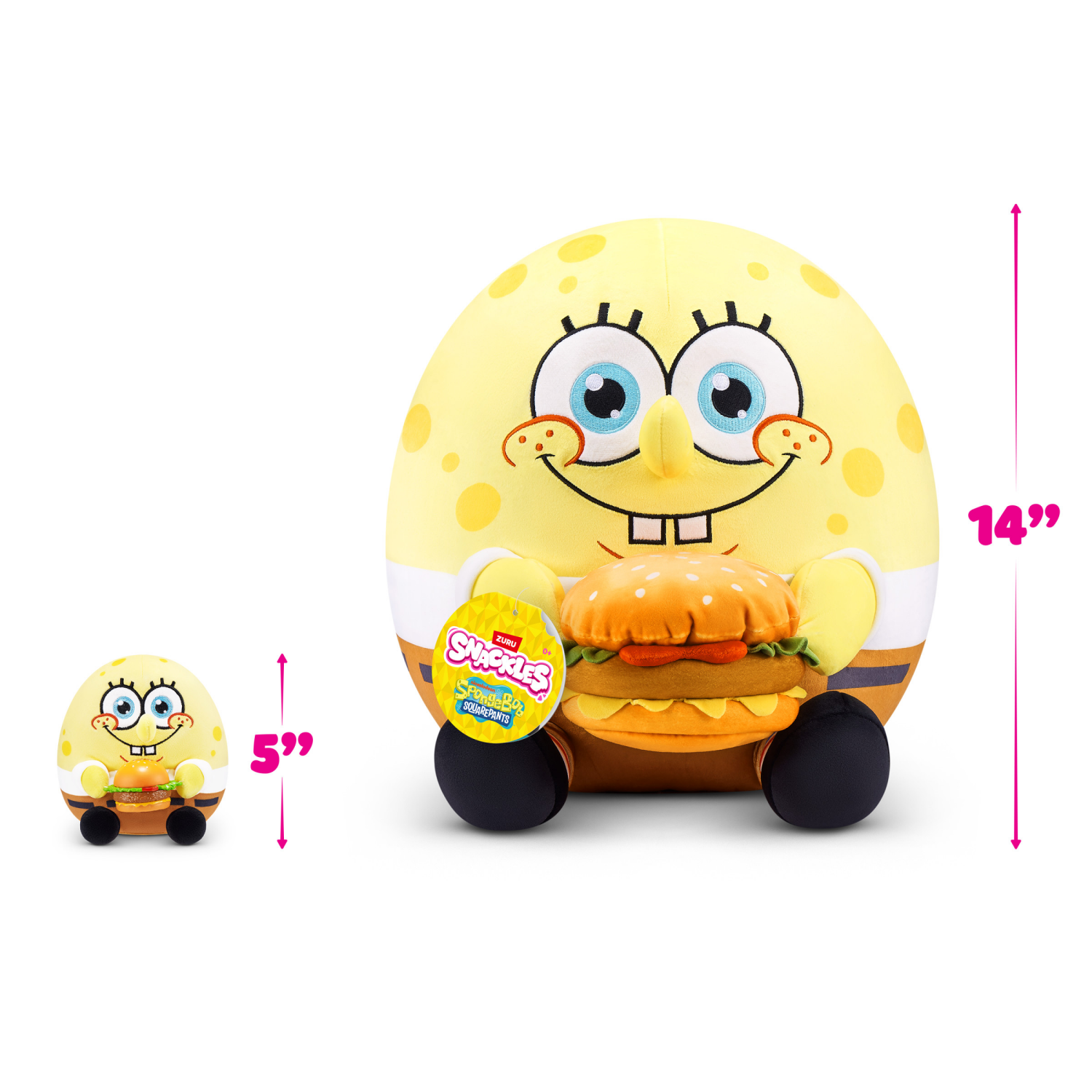 slide 6 of 8, ZURU Snackles Licensed Character SpongeBob Squarepants 5-inch Plush by ZURU, 1 ct