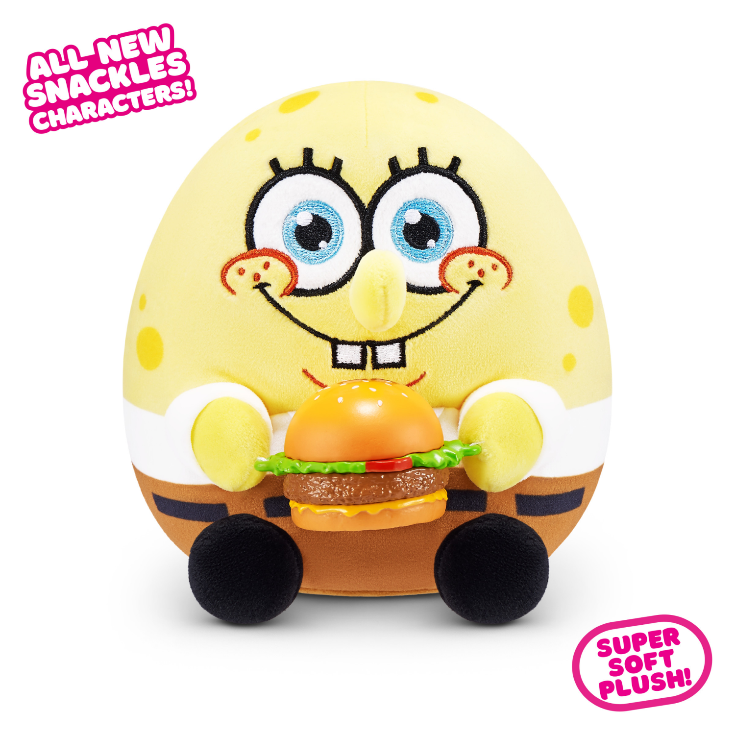 slide 8 of 8, ZURU Snackles Licensed Character SpongeBob Squarepants 5-inch Plush by ZURU, 1 ct