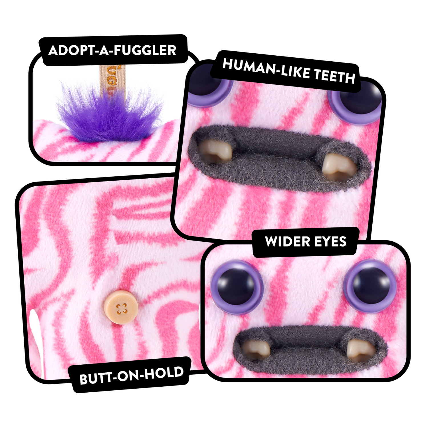 slide 3 of 6, ZURU Fuggler Baby Pinkles 3.5" Plush, 1 ct