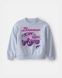 Oshkosh Girls Ford Bronco French Terry Pullover Sweatshirt - Blue Blue 10