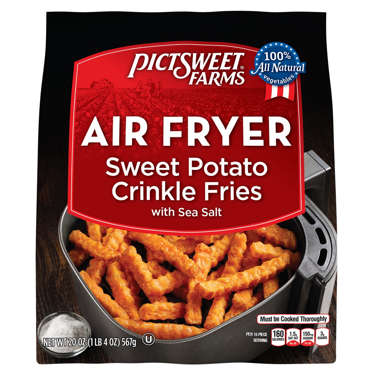 slide 1 of 7, Pictsweet Farms Air Fryer Crinkle Sweet Potato Fries with sea salt, 20 oz