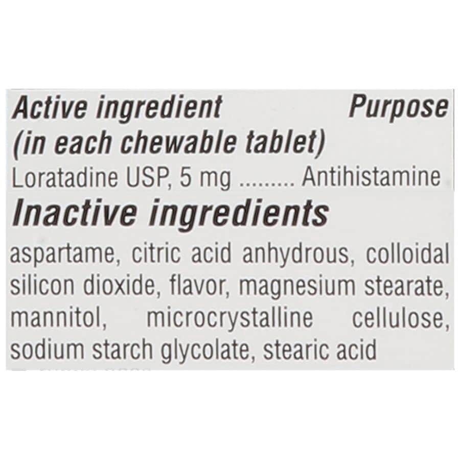 slide 3 of 3, Walgreens Children's Allergy Relief Loratadine Dye-Free Chewable Tablets Bubble Gum, 30 ct