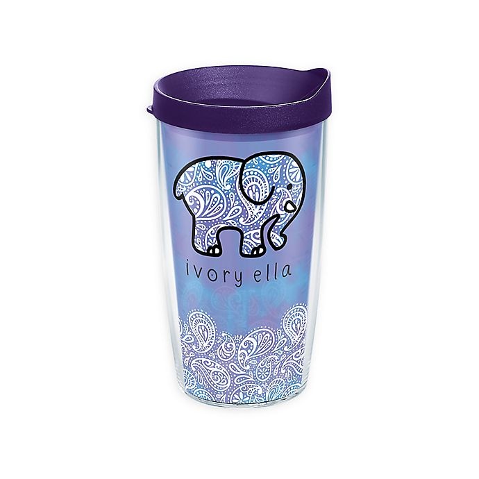 slide 1 of 1, Tervis Ivory Ella Frosted Paisley Tumbler with Lid, 16 oz