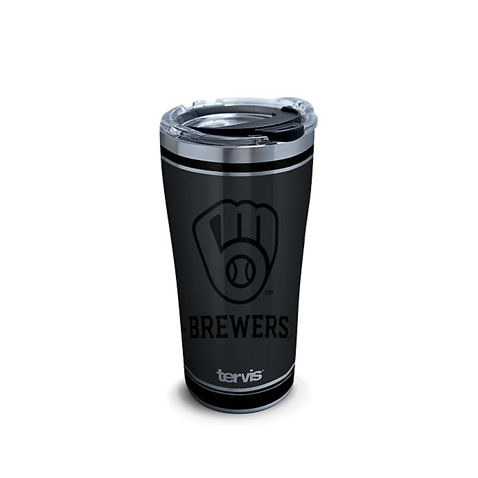 slide 1 of 1, Tervis MLB Milwaukee Brewers Blackout Stainless Steel Tumbler with Lid, 20 oz