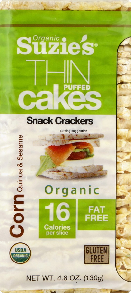 slide 4 of 5, Suzie's Corn, Quinoa & Sesame Thin Cakes, 4.6 oz