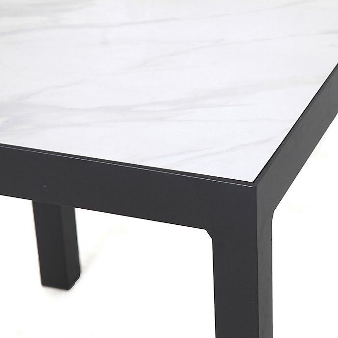slide 3 of 6, W Home Stonington Square Tile-Top Steel Accent Table - Black, 18 in