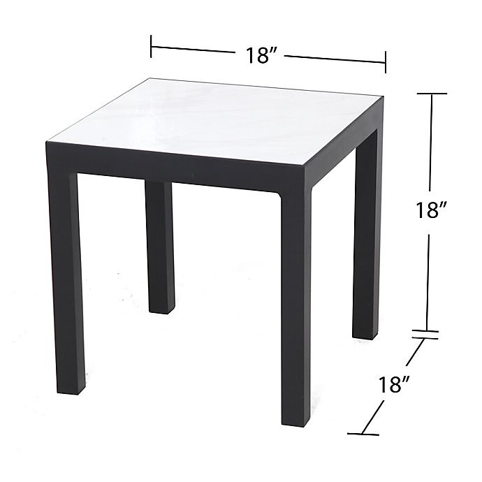 slide 4 of 6, W Home Stonington Square Tile-Top Steel Accent Table - Black, 18 in