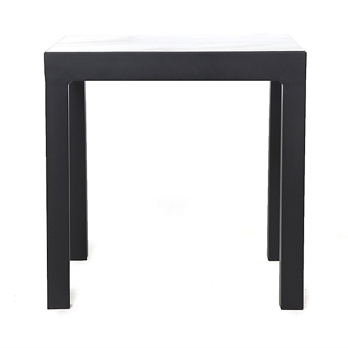 slide 5 of 6, W Home Stonington Square Tile-Top Steel Accent Table - Black, 18 in