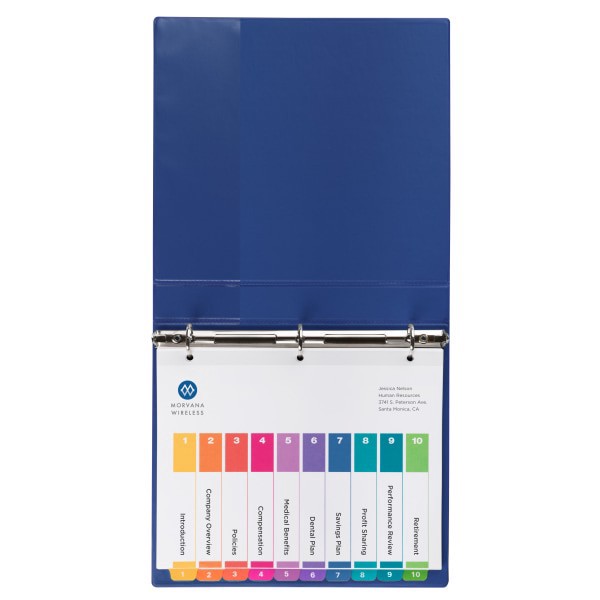 slide 2 of 8, Avery Ready Index 20% Recycled Table Of Contents Dividers, 1-10 Tab - Multicolor, 1 ct
