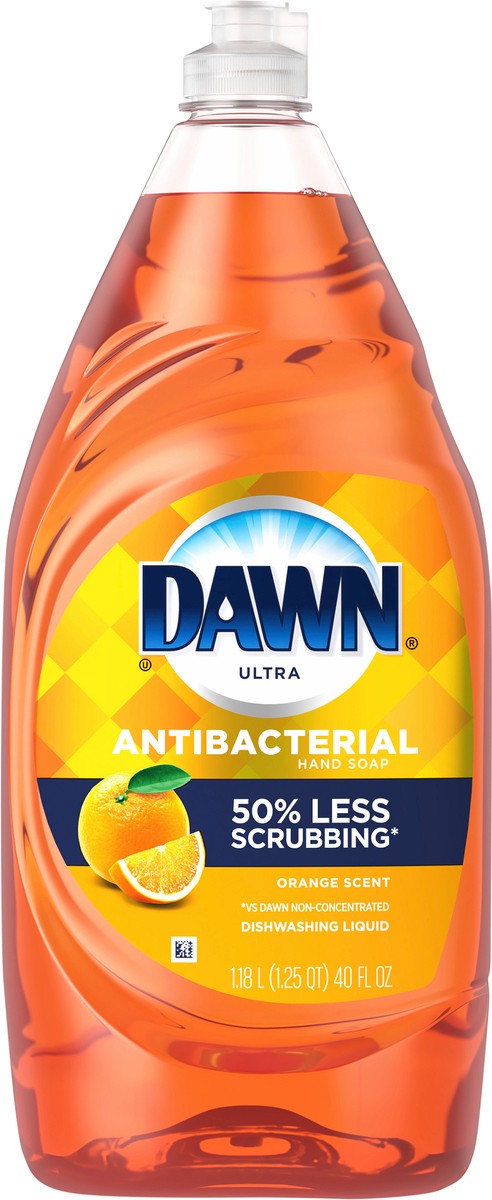 slide 3 of 3, Dawn Ultra Antibacterial Dishwashing Liquid Dish Soap, Orange Scent, 40 fl oz, 40 fl oz